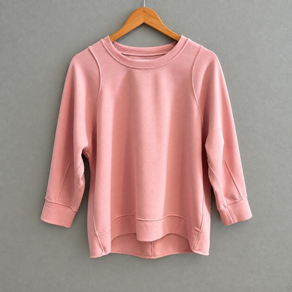 Lululemon Softstreme Draped Back Crew Neck Sweatshirt Womens 8 Pink Scuba